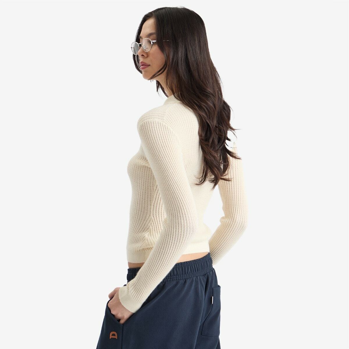 GUEST IN RESIDENCE Women's Shrunken Polo In Cashmere in Cream