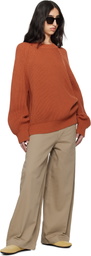 Meta Campania Collective Orange Michel Exaggerated Rib Cotton Crew Neck Sweater