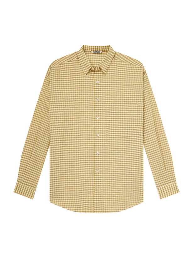 Photo: Auralee - Checked Cotton-Poplin Shirt - Yellow