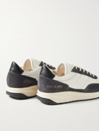 Common Projects - Track Classic Leather-Trimmed Suede and Ripstop Sneakers - Blue