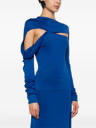 Jade Cropper Blue Draped Cut-Out Top