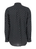 Equipment Black Shirt With All-over Polka Dot Motif And Patch Pockets On The Chest In Silk Woman