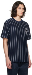 BOSS Navy Striped T-Shirt
