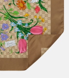 Gucci GG floral silk twill scarf