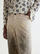 Enfants Riches Déprimés - Straight-Leg Distressed Cotton and Linen-Blend Trousers - Neutrals