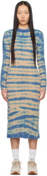 The Elder Statesman Blue Track Midi Dress