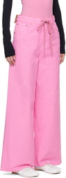 MM6 Maison Margiela Pink Drawstring Jeans