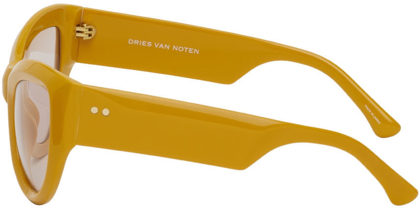 Dries Van Noten Yellow Linda Farrow Edition Cat-Eye Sunglasses