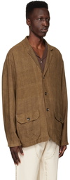 Karu Research Brown Cotton Blazer