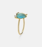 Yvonne Léon Crabe Coquillage 9kt gold ring with gemstones