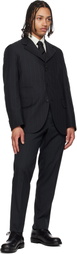 Comme des Garçons Homme Deux Black Silk Houndstooth Stripe Tie