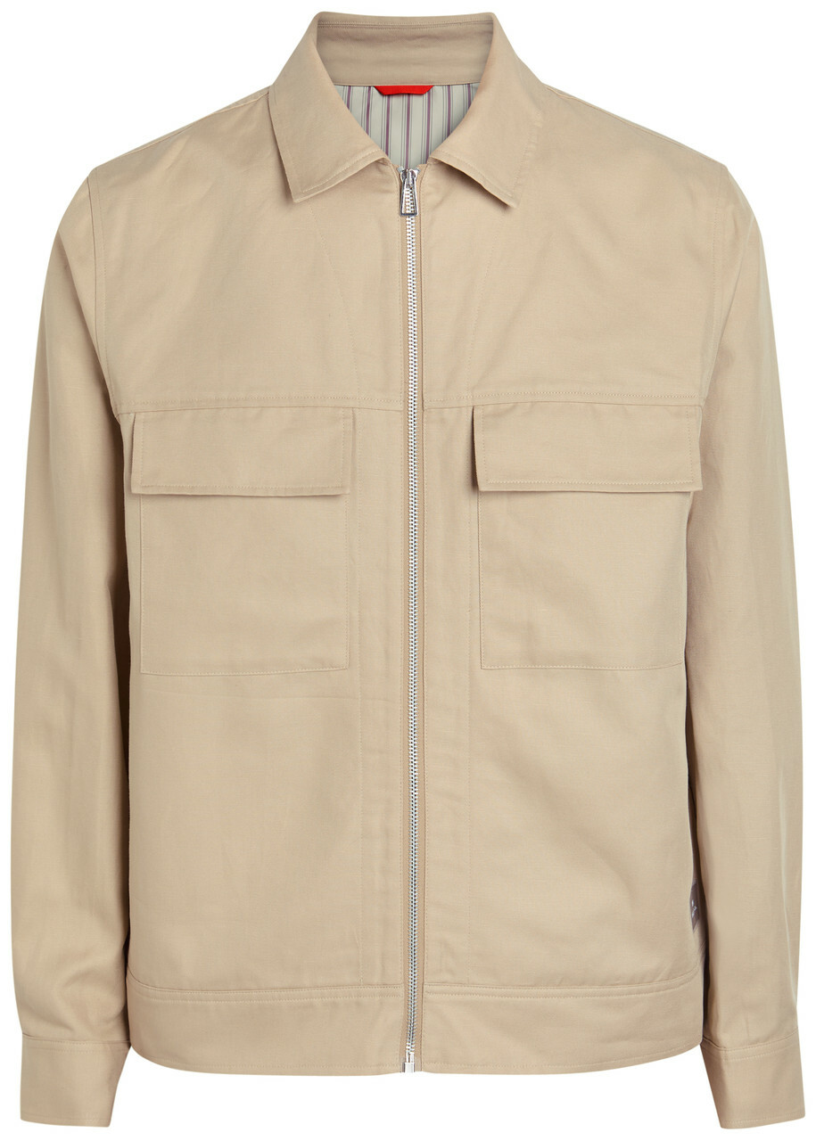 PS Paul Smith Cotton and Linen-blend Overshirt Beige