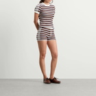 Adidas Women's Striped Terry T-Shirt in Multicolor/Crystal Sky