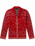 Alanui - Jacquard-Knit Virgin Wool-Blend Cardigan - Red