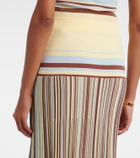 Faithfull Citara striped cotton-blend maxi skirt