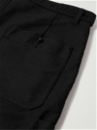 Sacai - Wide-Leg Belted Cotton-Moleskin Trousers - Black