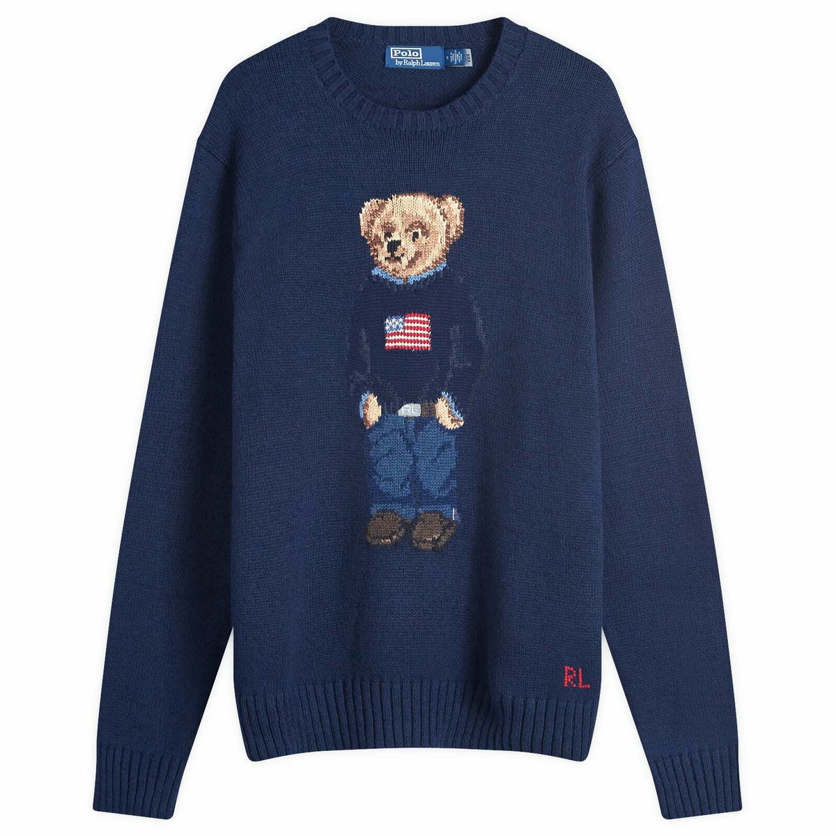 Polo Ralph Lauren Men's Flag Bear Knit Jumper in Bear Navy Polo Ralph Lauren