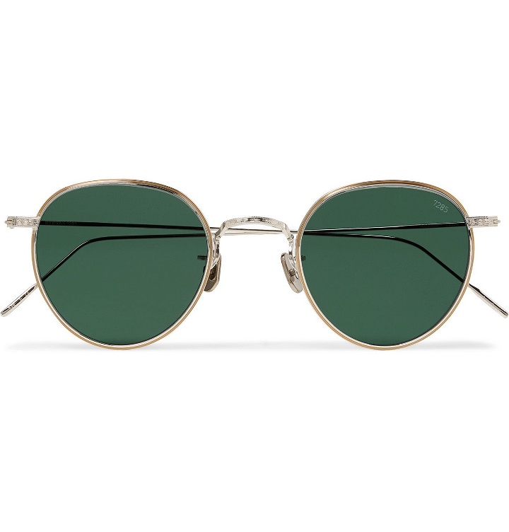 Photo: Eyevan 7285 - Round-Frame Gold-Tone and Titanium Sunglasses - Green