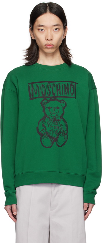 Photo: Moschino Green Teddy Bear Sweatshirt