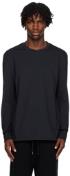ATTACHMENT Black Smooth Long Sleeve T-Shirt