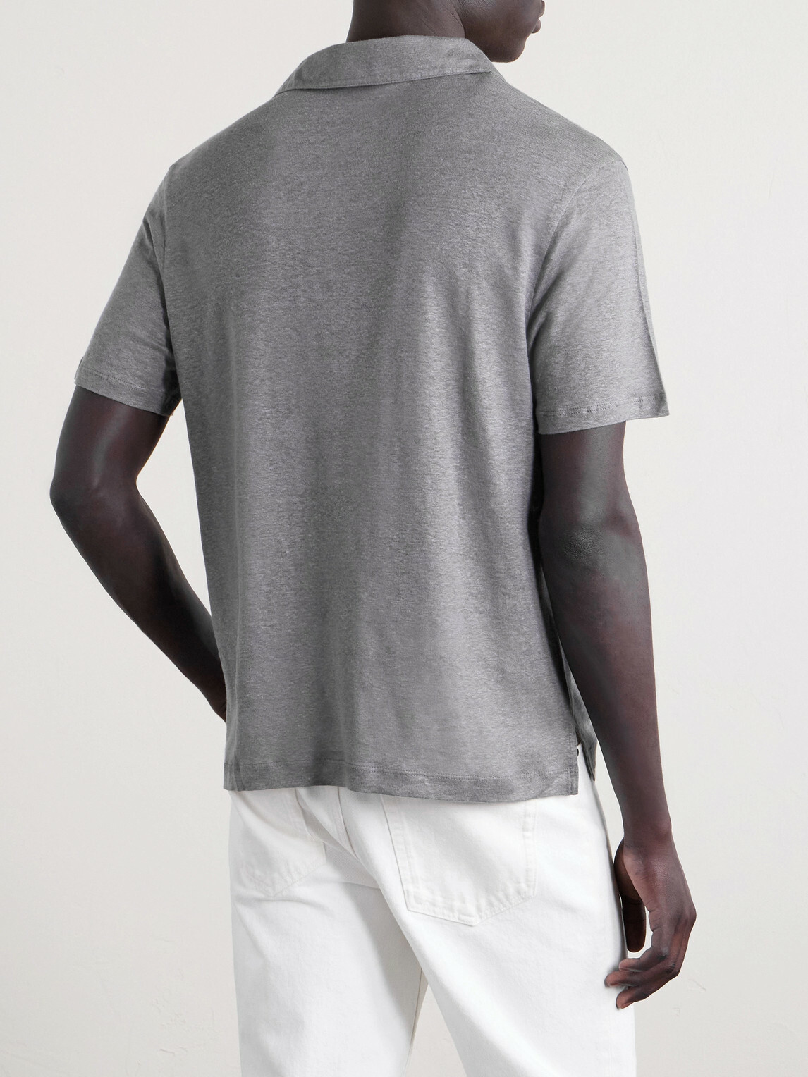 Officine Générale - Simon Linen Polo Shirt - Gray