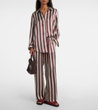 Asceno Striped silk satin pajama shirt