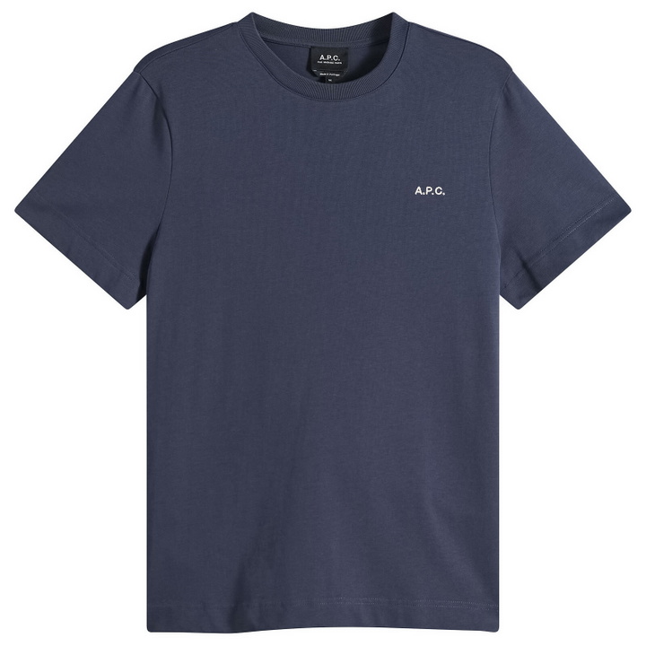 Photo: A.P.C. Men's Oliver Heavyweight T-Shirt in Dark Blue