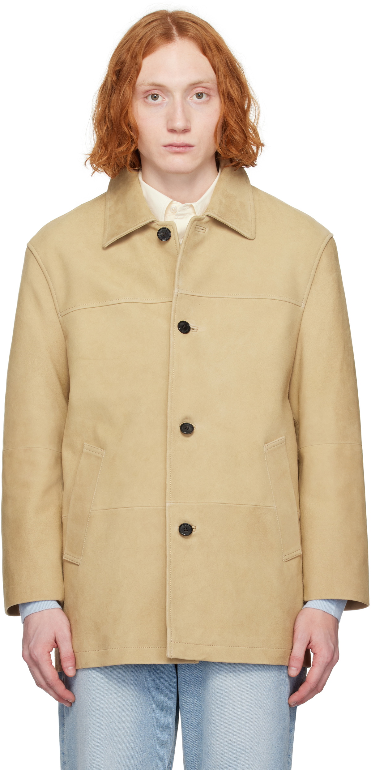 Dunst Tan Suede Half Leather Jacket Dunst