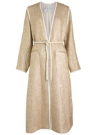 Forte_forte Chic Belted Lurex Coat Gold