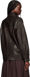 Nour Hammour Brown Drey 'The It Girl' Leather Jacket