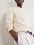 Inis Meáin - Knitted Cotton and Cashmere-Blend Sweater - Neutrals