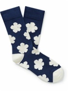 KENZO - Floral-Intarsia Cotton-Blend Socks - Blue