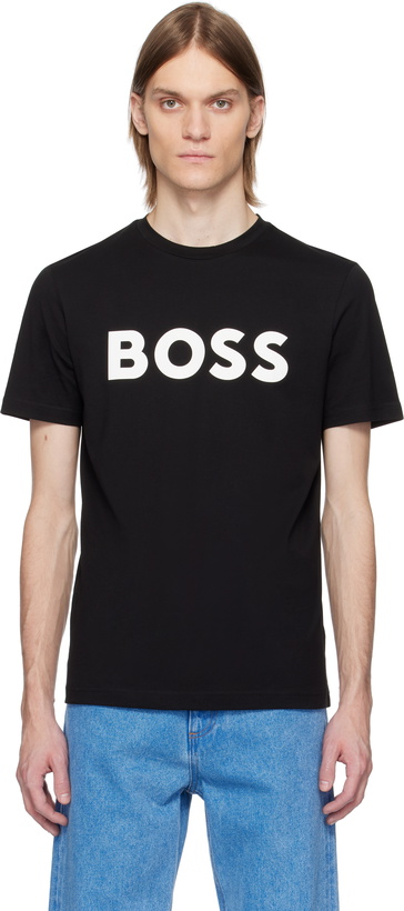 Photo: BOSS Black Curved-Logo Print T-shirt