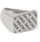 Balenciaga - Logo-Engraved Silver-Tone Signet Ring - Silver