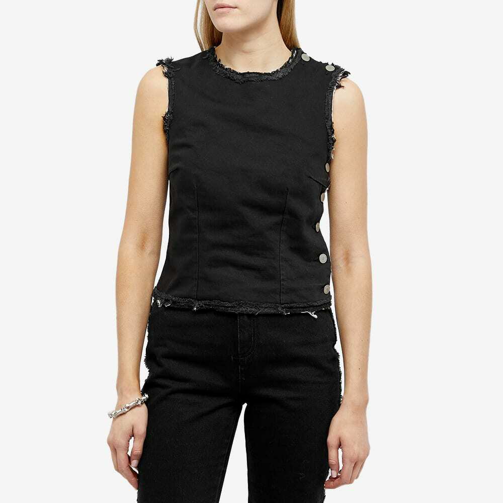 Raf Simons Women's Doubled Denim Top in Black Raf Simons