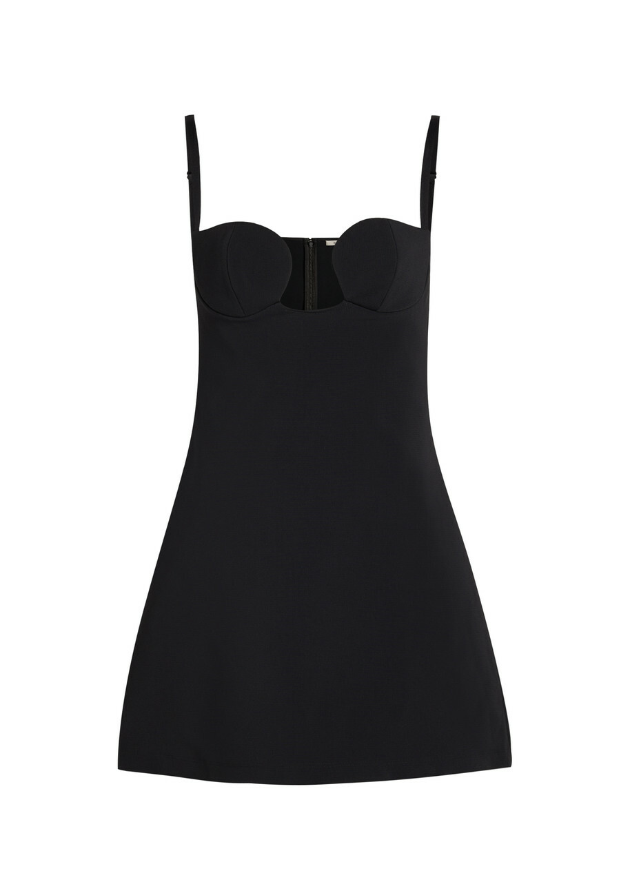 Nensi Dojaka Sculpted Crepe Mini Dress Black