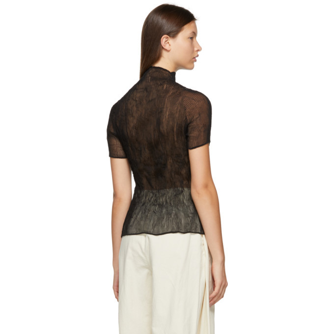 black chiffon blouse short sleeve