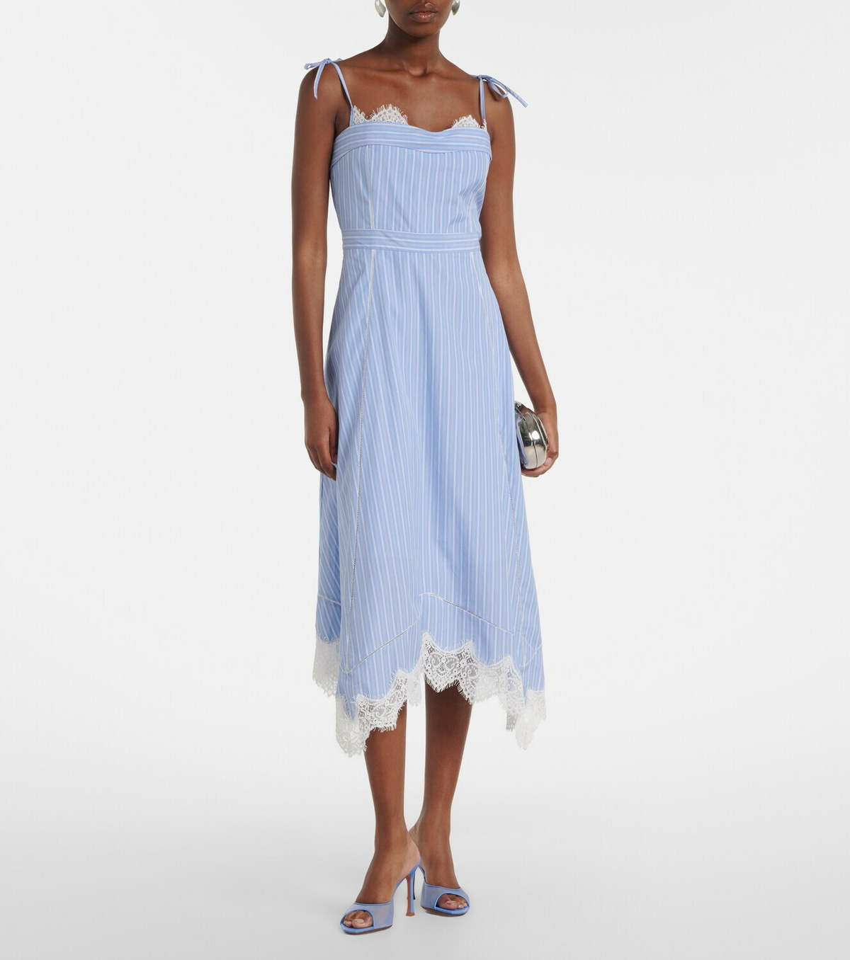 Simkhai Avaleigh striped cotton midi dress