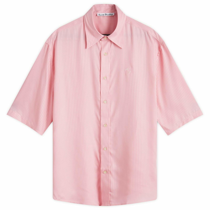Photo: Acne Studios Men's Sandrok Stripe AS Short Sleeve Shirt in Blush Pink