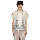 Bode Off-White Embroidery Mesh Bevel Shirt
