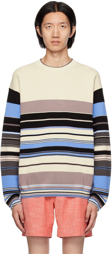 Photo: PS by Paul Smith Off-White Striped Sweater