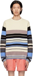 PS by Paul Smith Off-White Striped Sweater