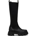 GANNI Black Cleated High Chelsea Boots