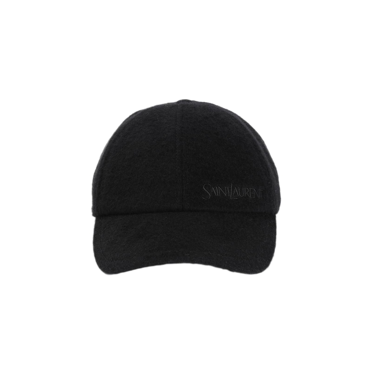 Saint Laurent Black Bouclé Tweed Logo Cap Saint Laurent