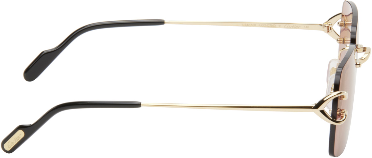 Cartier CT0330S Gold Sunglasses Cartier Eyewear CT0330S-005 C Decor Gold Green Rimless  main image 2