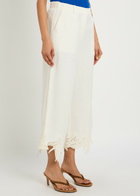 Simkhai Kallin Cropped Linen-blend Trousers White
