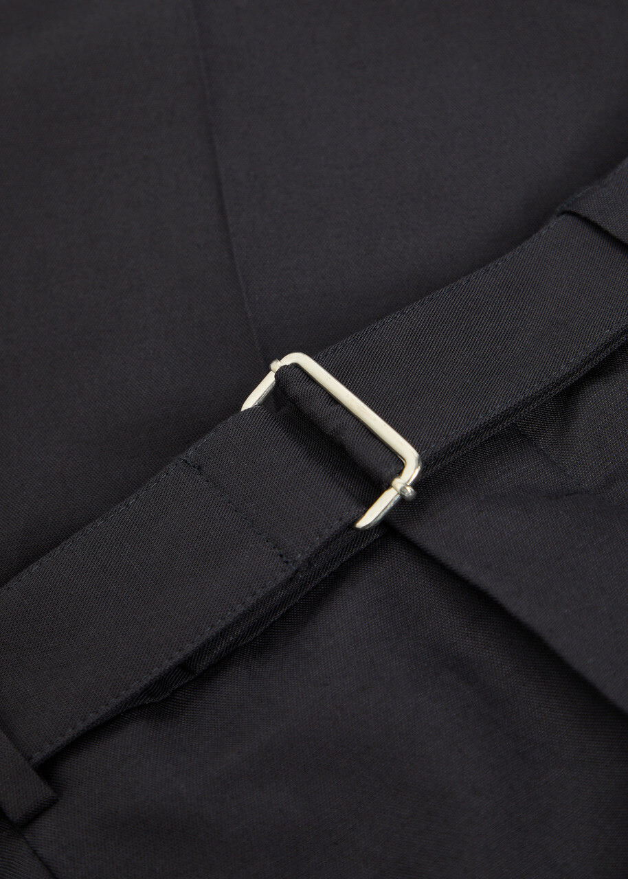 Officine Générale Hugo Belted Tapered-leg Trousers Navy