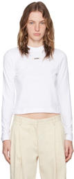 JACQUEMUS White Les Classiques 'Le t-shirt Gros Grain manches longues' Long Sleeve T-Shirt