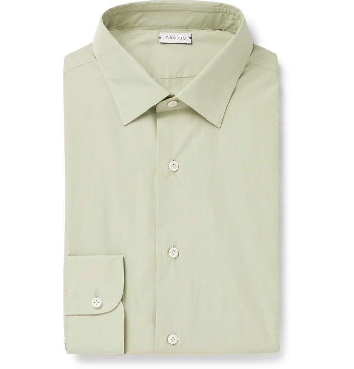 Photo: Caruso - Slim-Fit Cotton-Poplin Shirt - Green