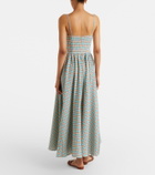 Faithfull Chiara checked cotton-blend midi dress